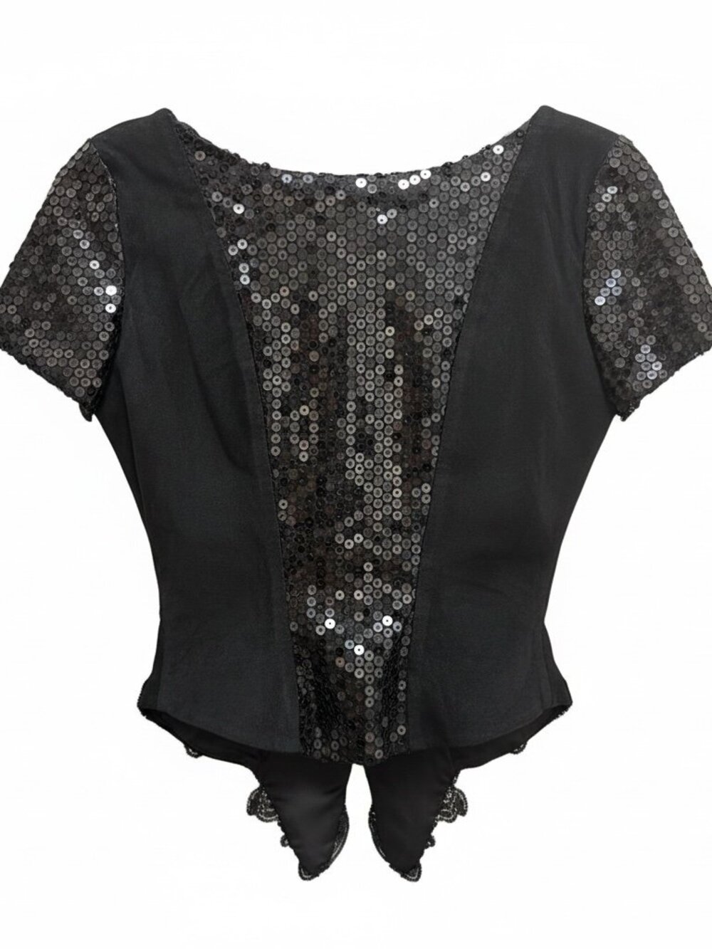 VTG 90s Karen Okada for David Howard Sequin Corset Top | Whimsigoth Goth Glam - Picture 4 of 4